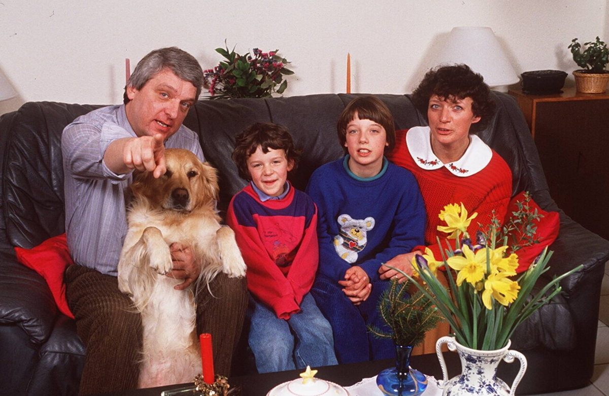 Hans Meiser mit seiner ersten Frau Sylvie und seinen Töchtern Sarah und Anouk