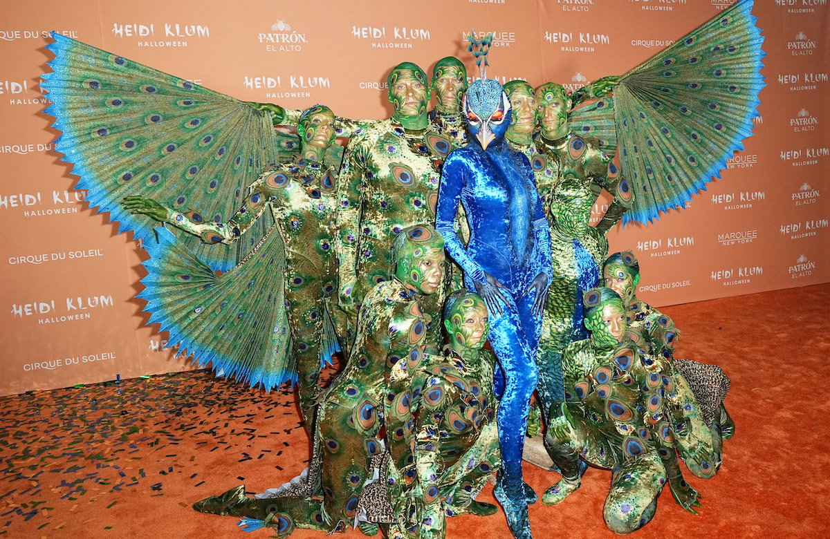 Heidi Klum Halloween Party 2023 als Pfau