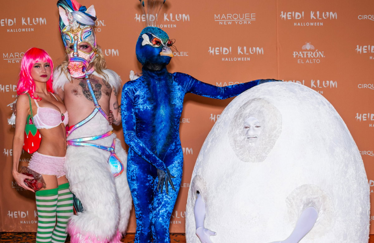 Leni Klum, Bill Kaulitz, Heidi Klum und Tom Kaulitz an Halloween