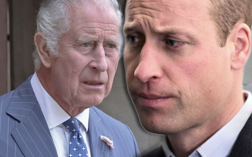 König Charles III. wirkt empört, Prinz William sieht traurig aus