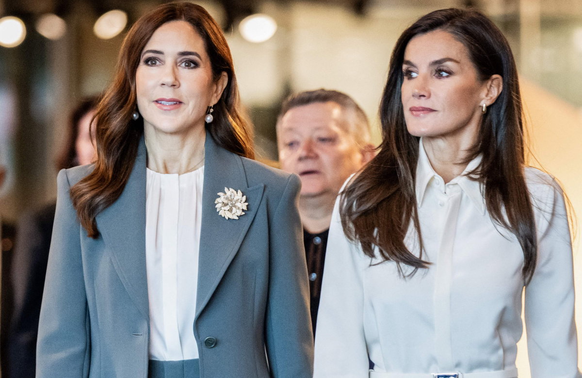 Mary von Dänemark und Letizia von Spanien gehen nebeneinander