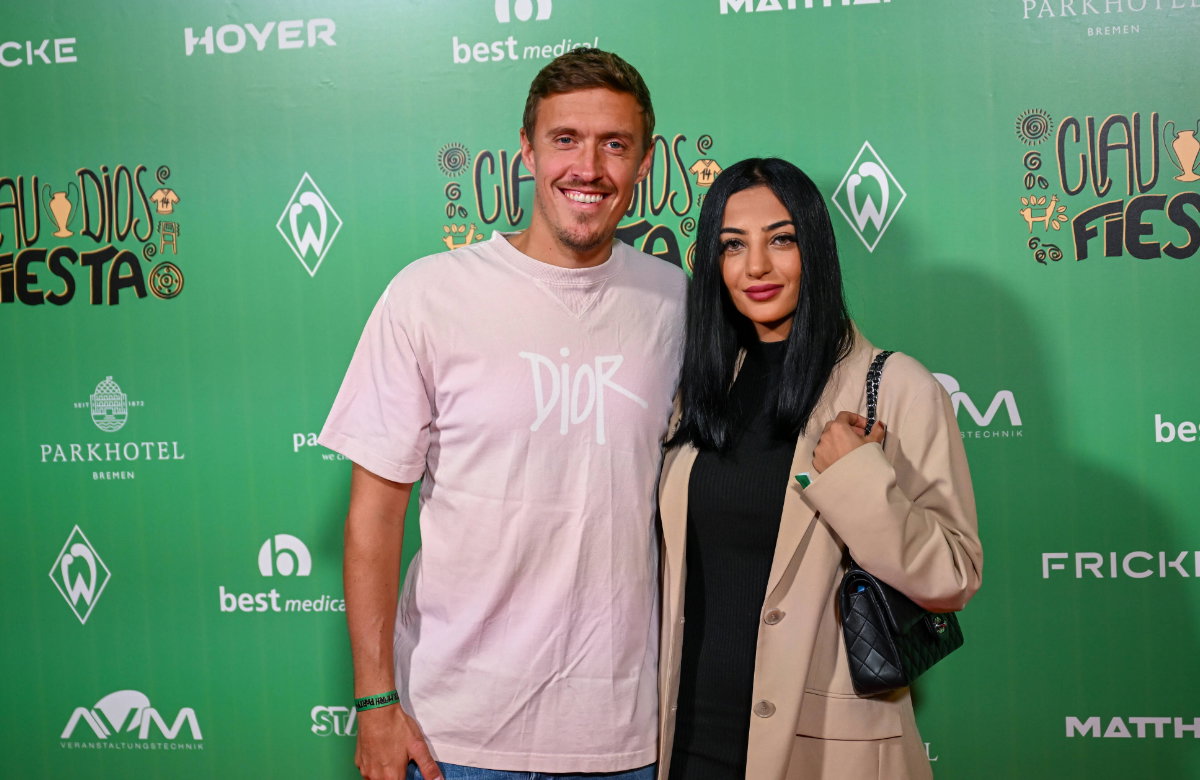 Max Kruse mit Ehefrau Dilara Kruse bei Werder Bremen