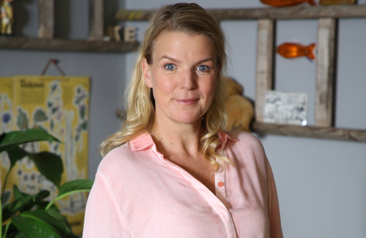 Mirja Boes am Set von "Beste Schwestern" im August 2017