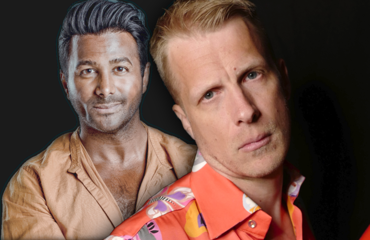 Oliver Pocher empört - im Hintergrund Biyon Kattilathu