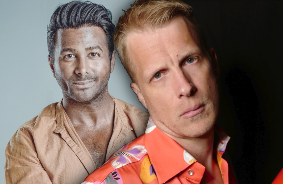 Oliver Pocher empört - im Hintergrund Biyon Kattilathu