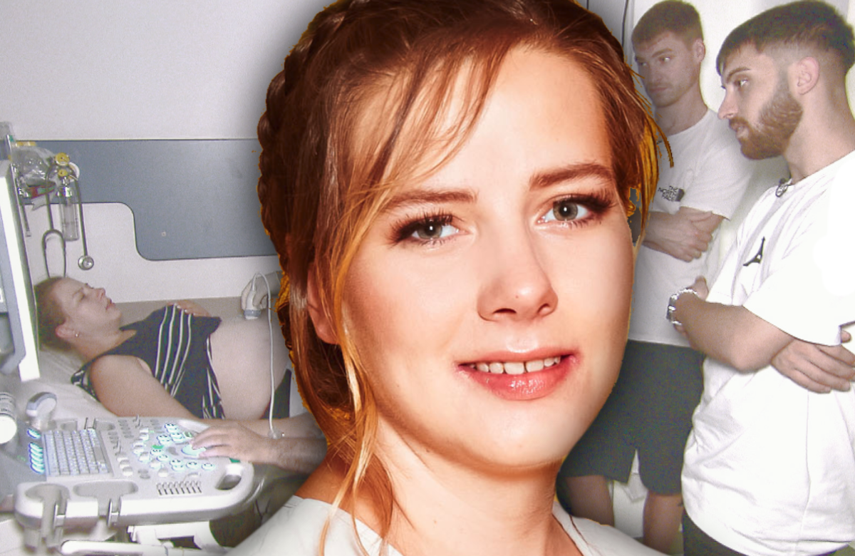 Die Wollnys: Sarafina Wollny lächelt - im Hintergrund Ultraschall-Untersuchung in der Türkei