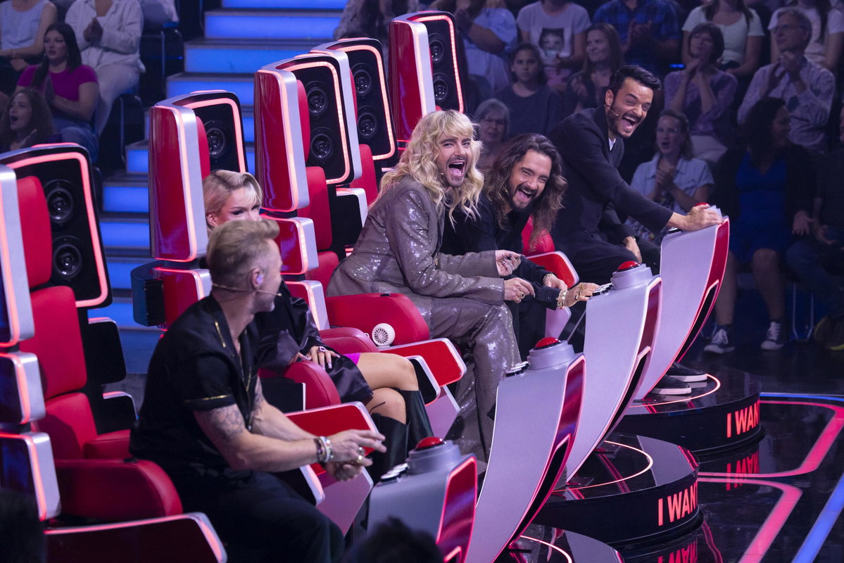 Die "The Voice of Germany"-Coaches brechen in Gelächter aus