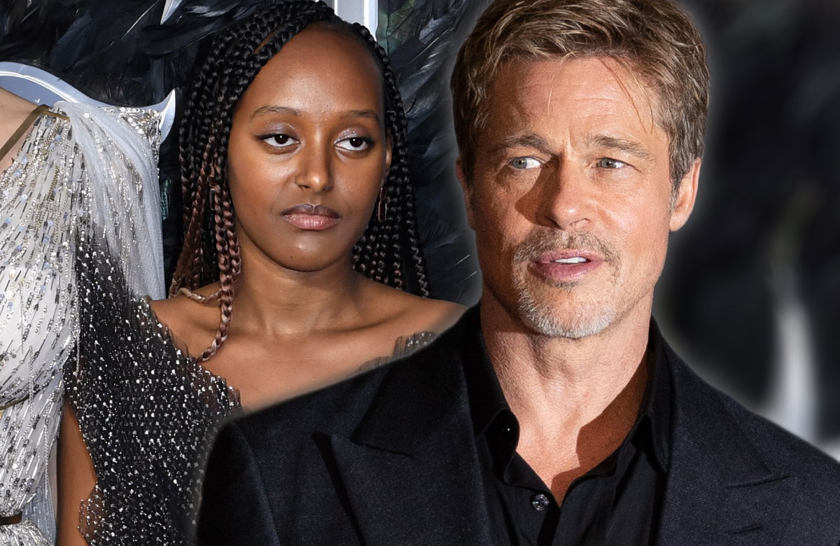Zahara Jolie-Pitt und Brad Pitt sehen ernst aus