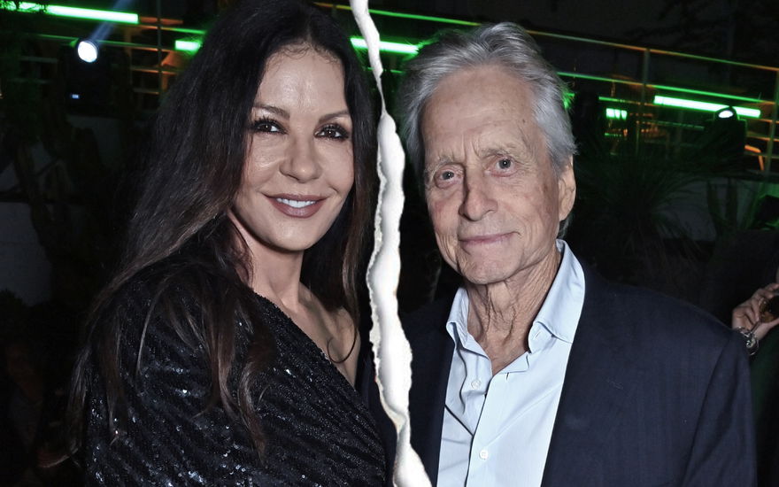 Catherine Zeta-Jones und Michael Douglas mit Riss in der Mitte