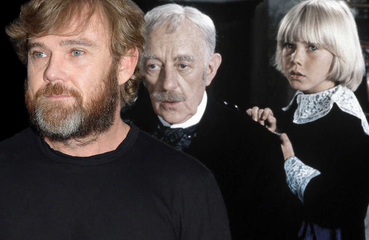 "Der kleine Lord"-Star Ricky Schroder mit Bart, daneben als Kind mit Alec Guinnes
