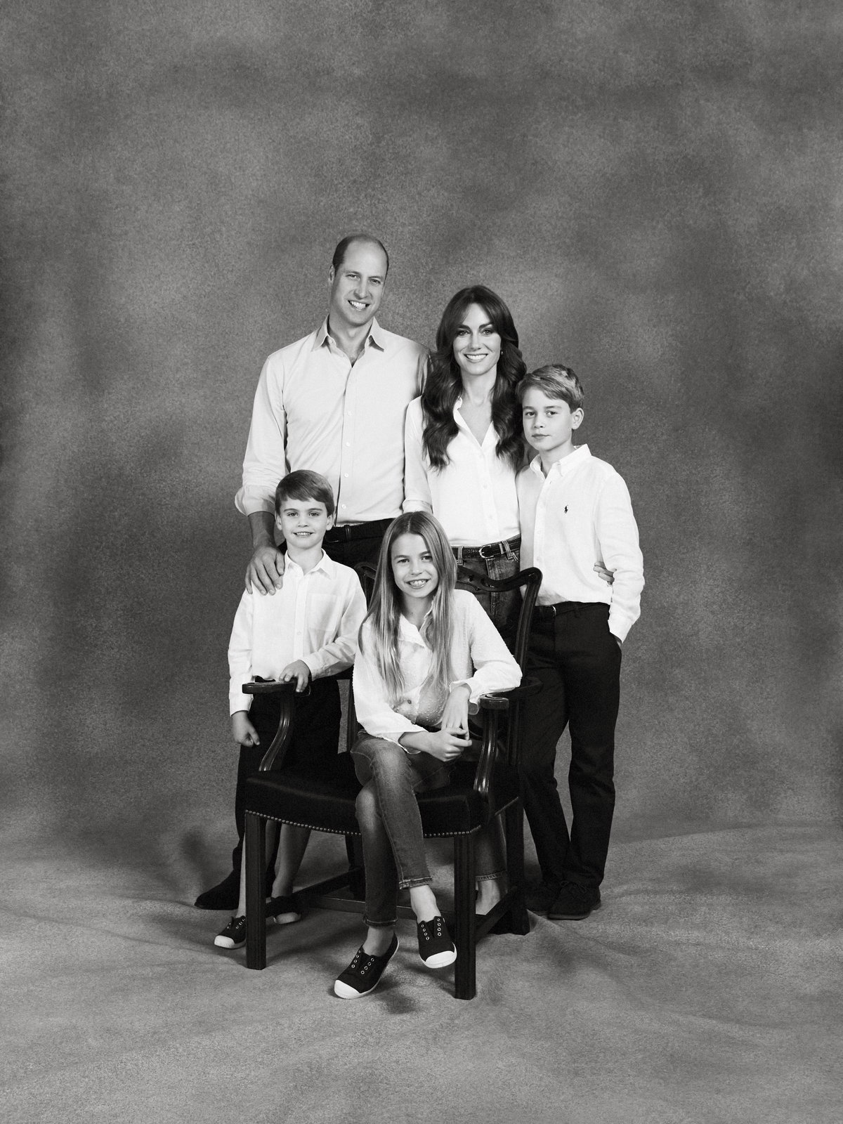 Weihnachtskarte von Prinz William, Prinzessin Kate, Prinz George, Prinzessin Charlotte und Prinz Louis, 2023.