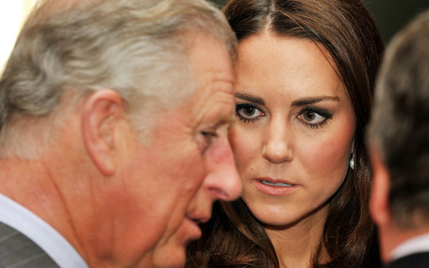 König Charles III. und seine Schwiegertochter Prinzessin Kate, 2012.