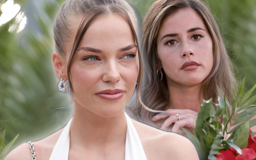 Laura Maria Rypa sieht zur Seite, Sarah Engels sieht verärgert aus