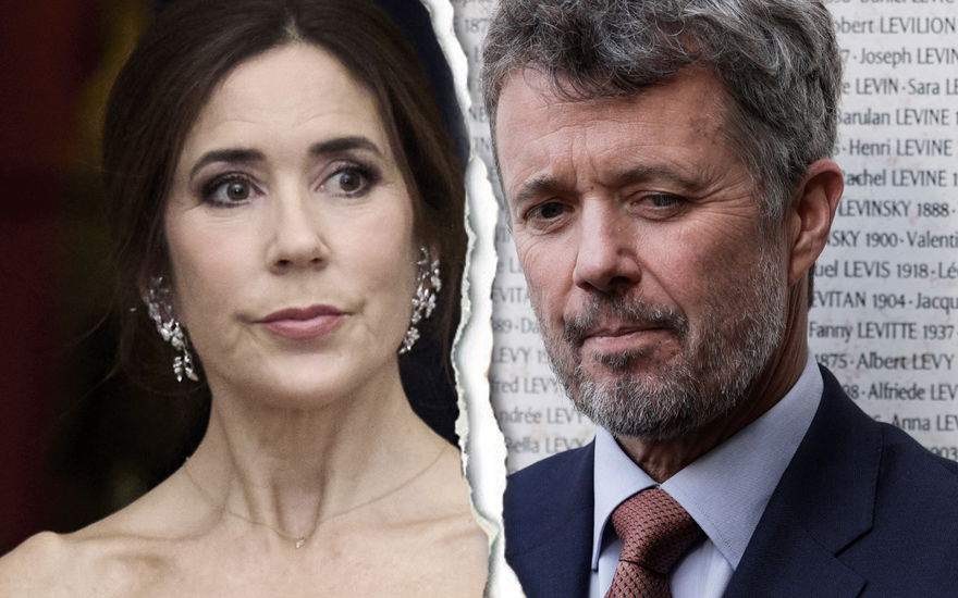 Prinzessin Mary und Prinz Frederik mit Riss in der Mitte