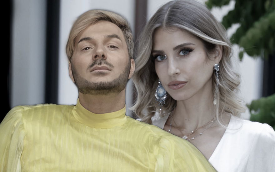 Bildmontage: Sam Dylan und Cathy Hummels gucken ernst