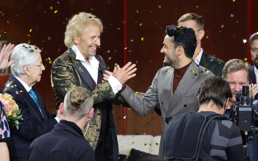 Thomas Gottschalk und Giovanni Zarrella geben sich die Hand