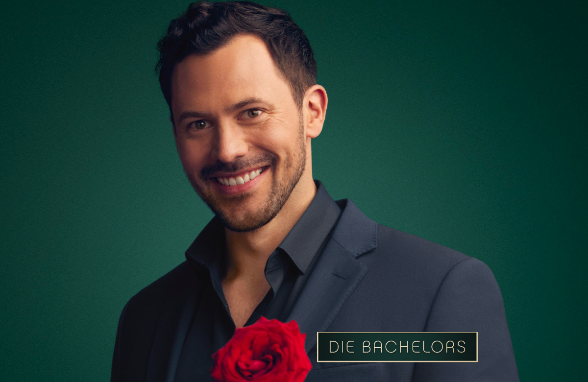 "Die Bachelors" 2024 mit Logo und Rose - Sebastian Klaus