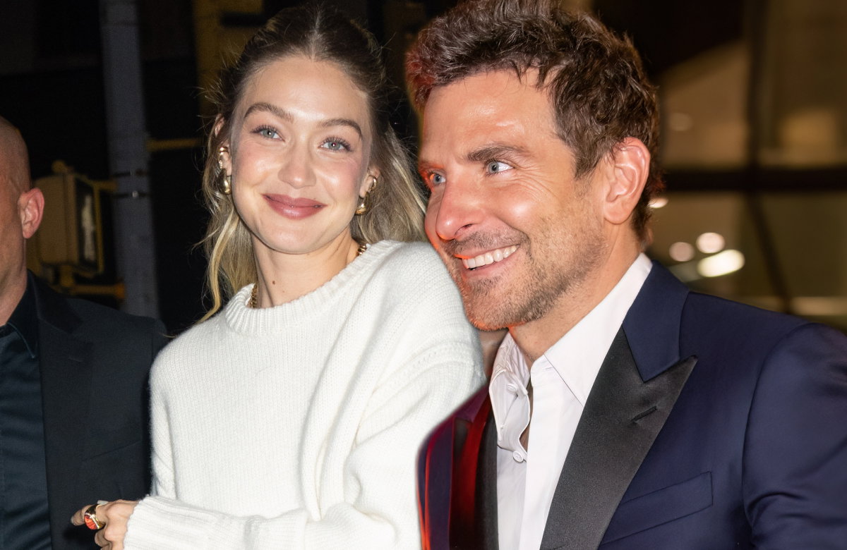 Gigi Hadid und Bradley Cooper lächeln