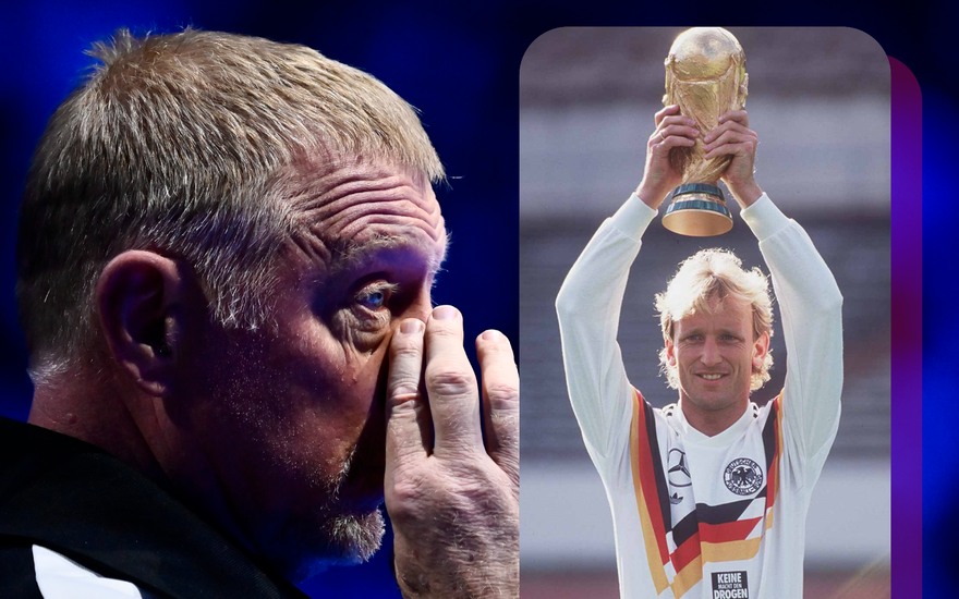 Boris Becker kämpft mit den Tränen - Andy Brehme hält WM-Pokal hoch