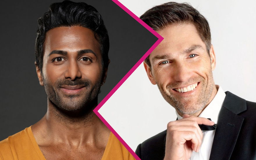 Collage Biyon Kattilathu und Christian Polanc pinken Blitz