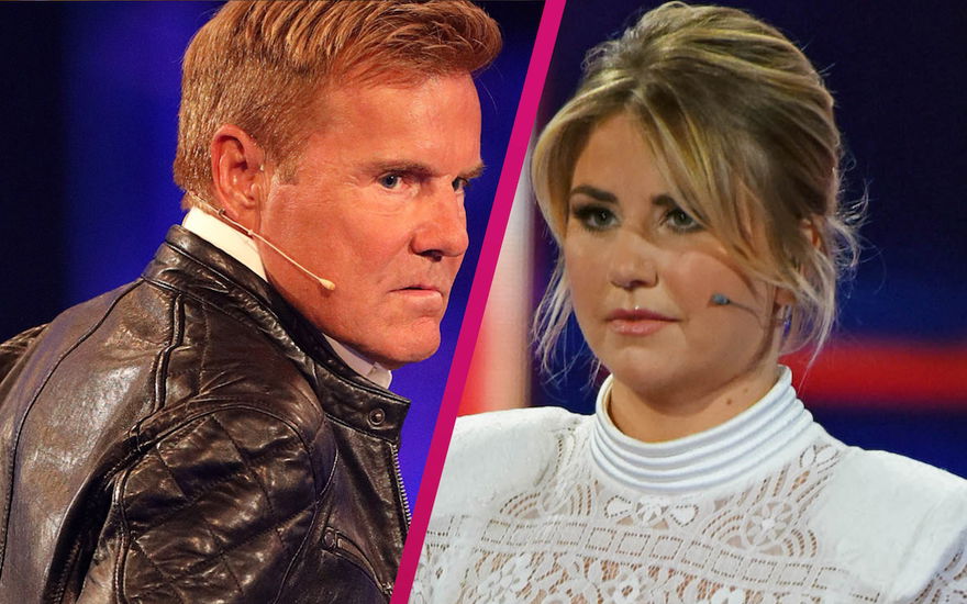 Collage Dieter Bohlen und Beatrice Egli gucken ernst