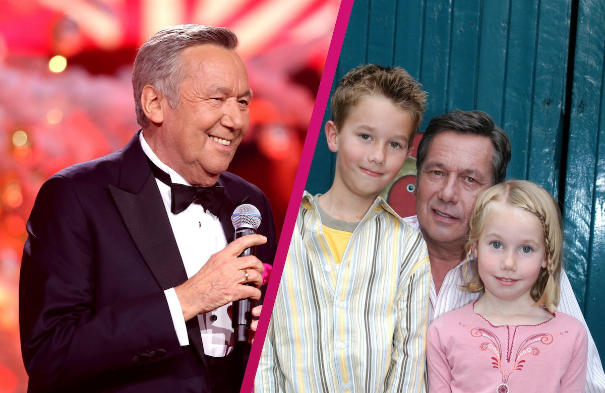 Collage Roland Kaiser und seine Kinder Annalena und Jan Foto von früher