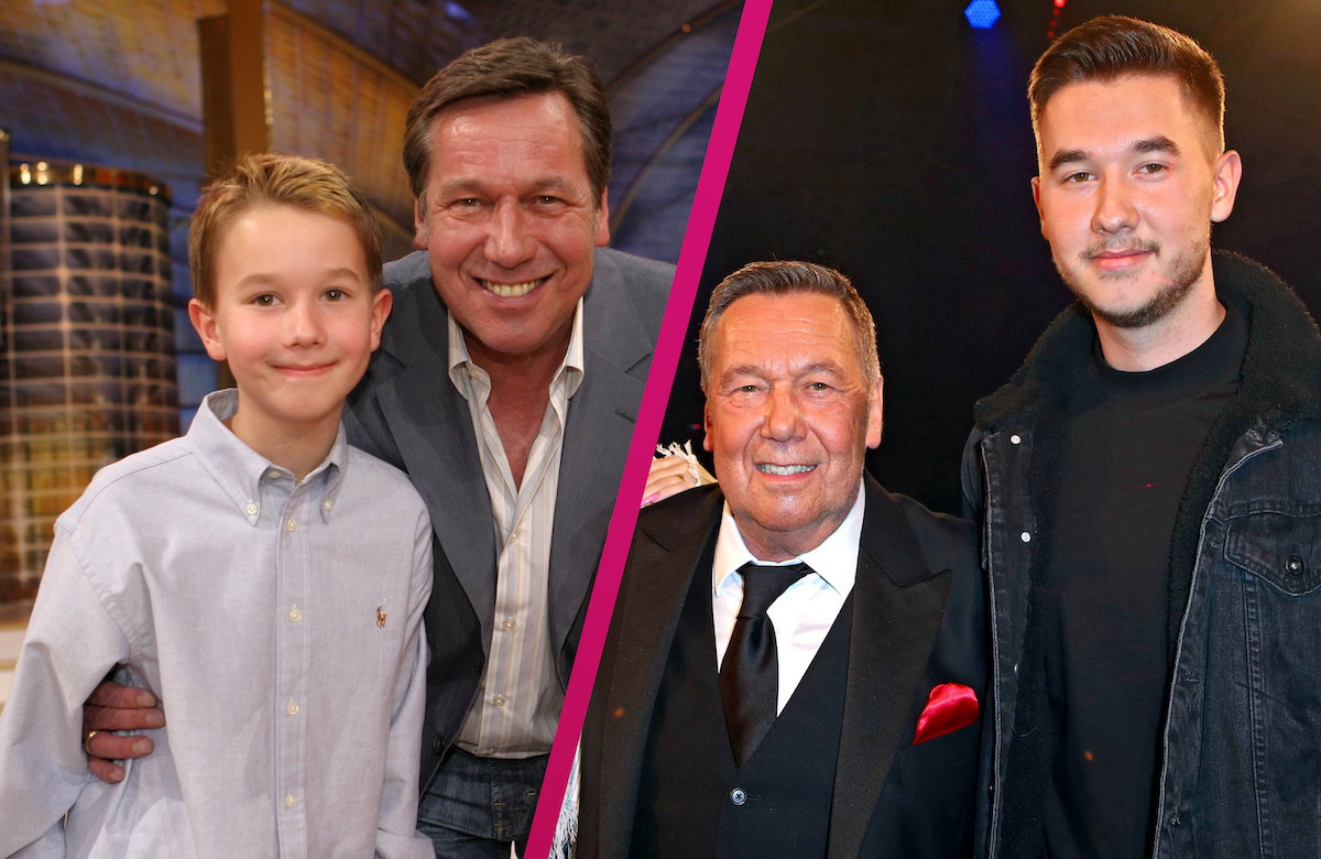 Collage Roland Kaiser mit Sohn Jan früher und heute