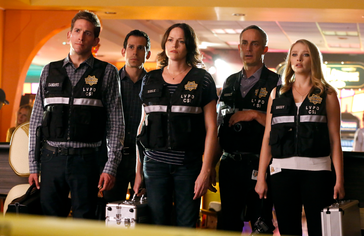 Eric Szmanda, John Wellner, Jorja Fox, Wallace Langham & Elisabeth Harnois, "CSI: Vegas"