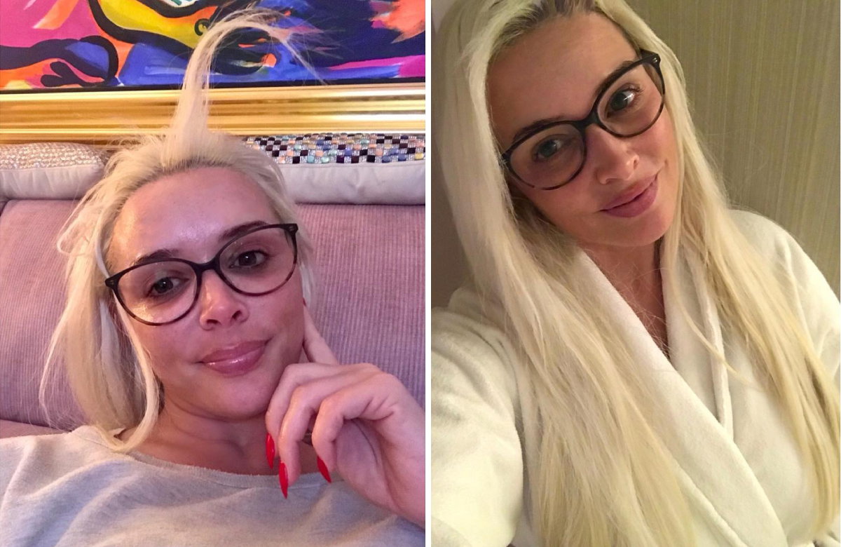 Daniela Katzenberger ungeschminkt mit Brille