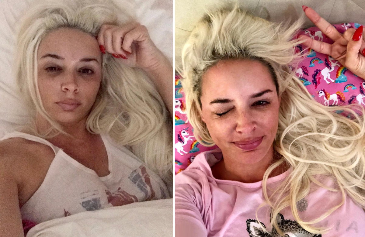 Daniela Katzenberger ungeschminkt im Bett
