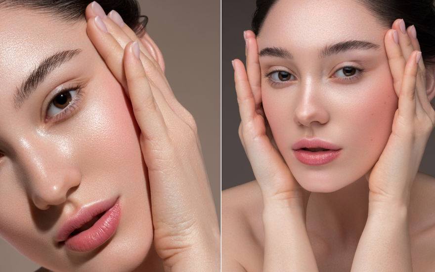 Frau mit Anti-Aging-Primer