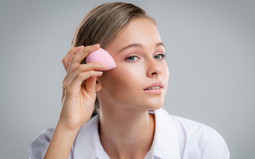 Frau mit straffender Botox-Foundation