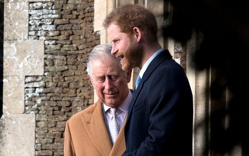 König Charles III. und Prinz Harry in Sandringham, 2016.