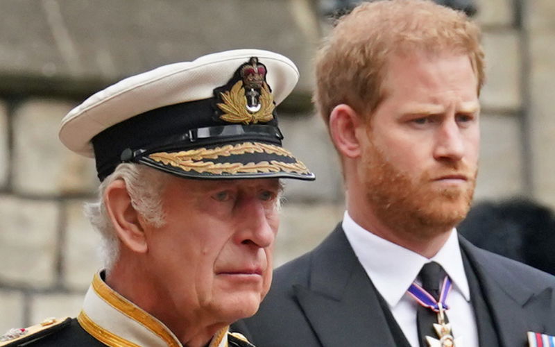 König Charles III. und Prinz Harry.