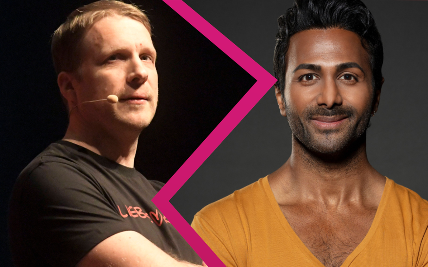 Oliver Pocher ernst, Biyon Kattilathu lächelt