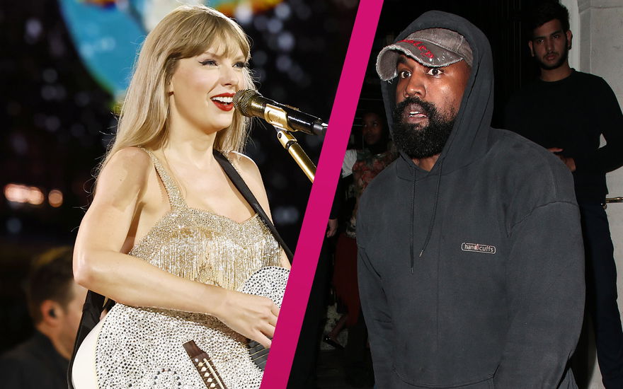 Taylor Swift sieht glücklich aus, Kanye West wirkt erschrocken
