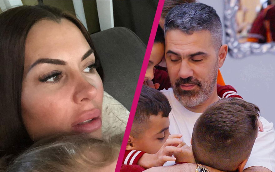 Anna-Maria Ferchichi liegt traurig mit Kind im Arm da, Bushido wird von seinen Kindern tröstend umarmt