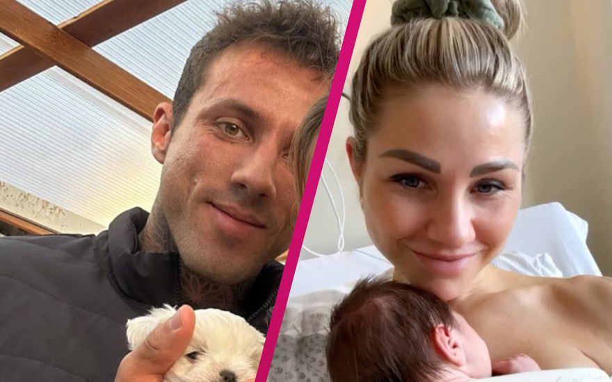 Christian Wolf und Antonia Elena mit Baby im Arm