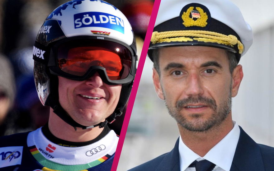 Collage Florian Silbereisen und Thomas Dressen mit pinken Strich