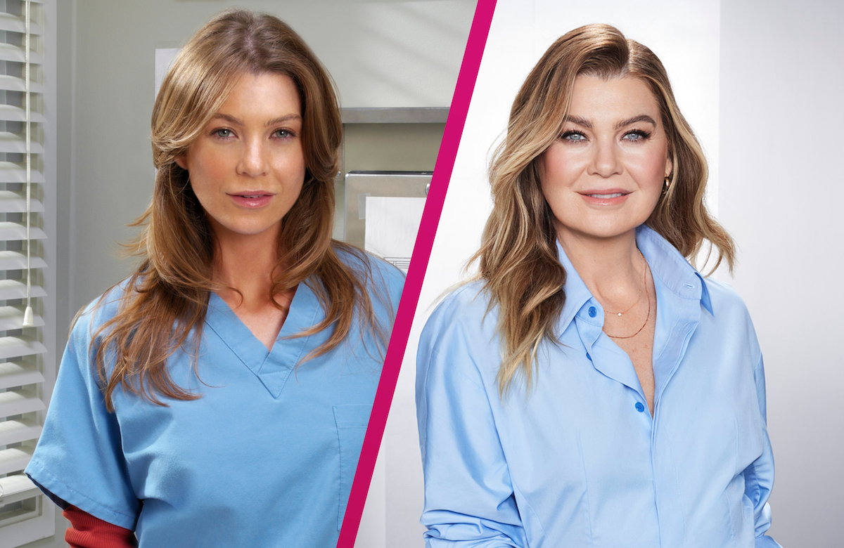Collage Meredith Grey früher heute
