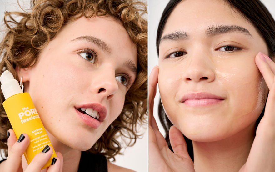 Frauen mit Shrink Wrap von Benefit