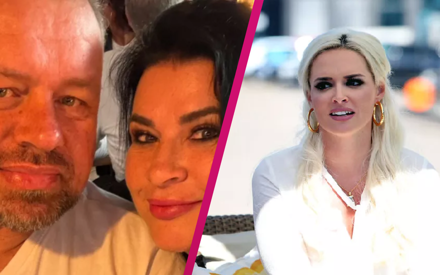 Collage Iris Klein und Stefan Selfie vs Daniela Katzenberger die ernst guckt