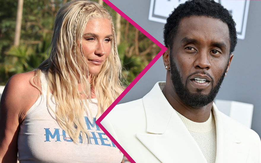Kesha auf der Bühne, P. Diddy sieht pikiert aus