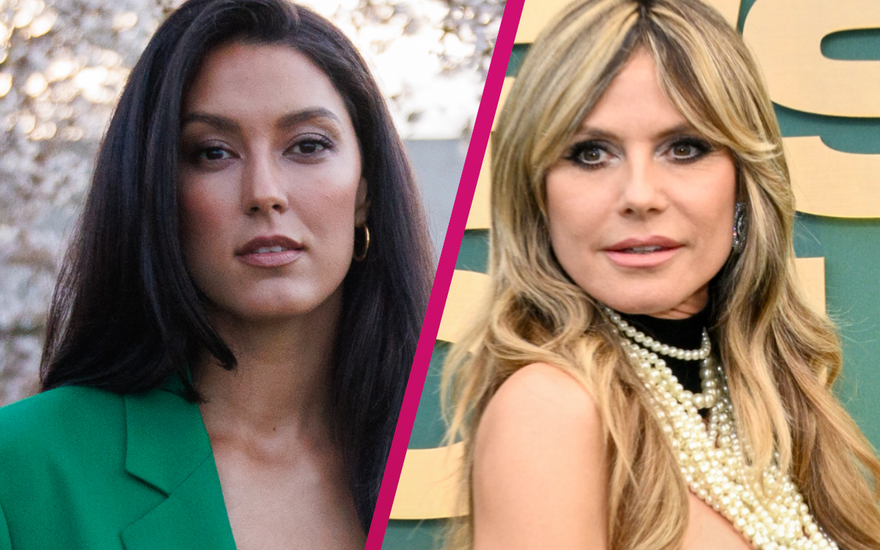 Rebecca Mir und Heidi Klum gucken ernst