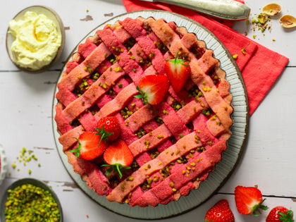 Rezept für Erdbeer-Pistazien-Pie
