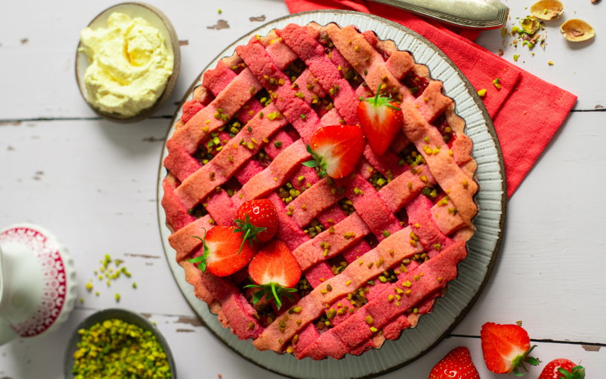 Erdbeer-Pistazien-Pie