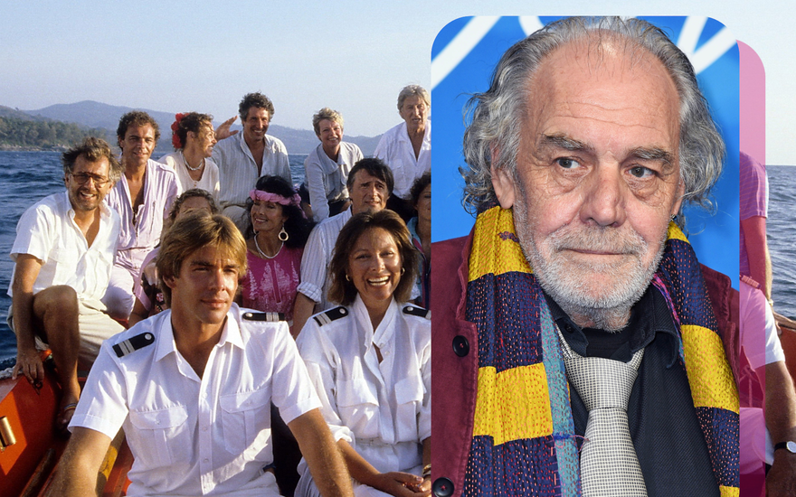 Christian Kohlund und Gruppenfoto vom "Traumschiff"-Cast 1985