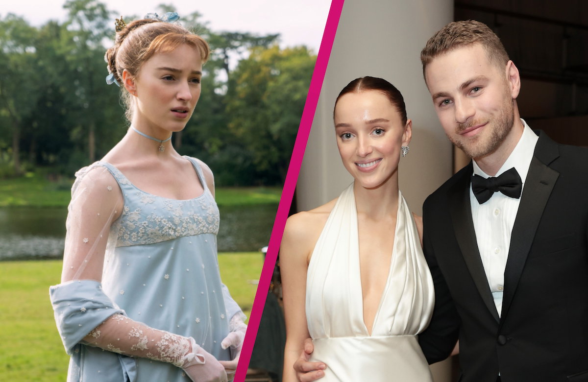 Collage Bridgerton Daphne, Phoebe Dynevor und Cameron Fuller