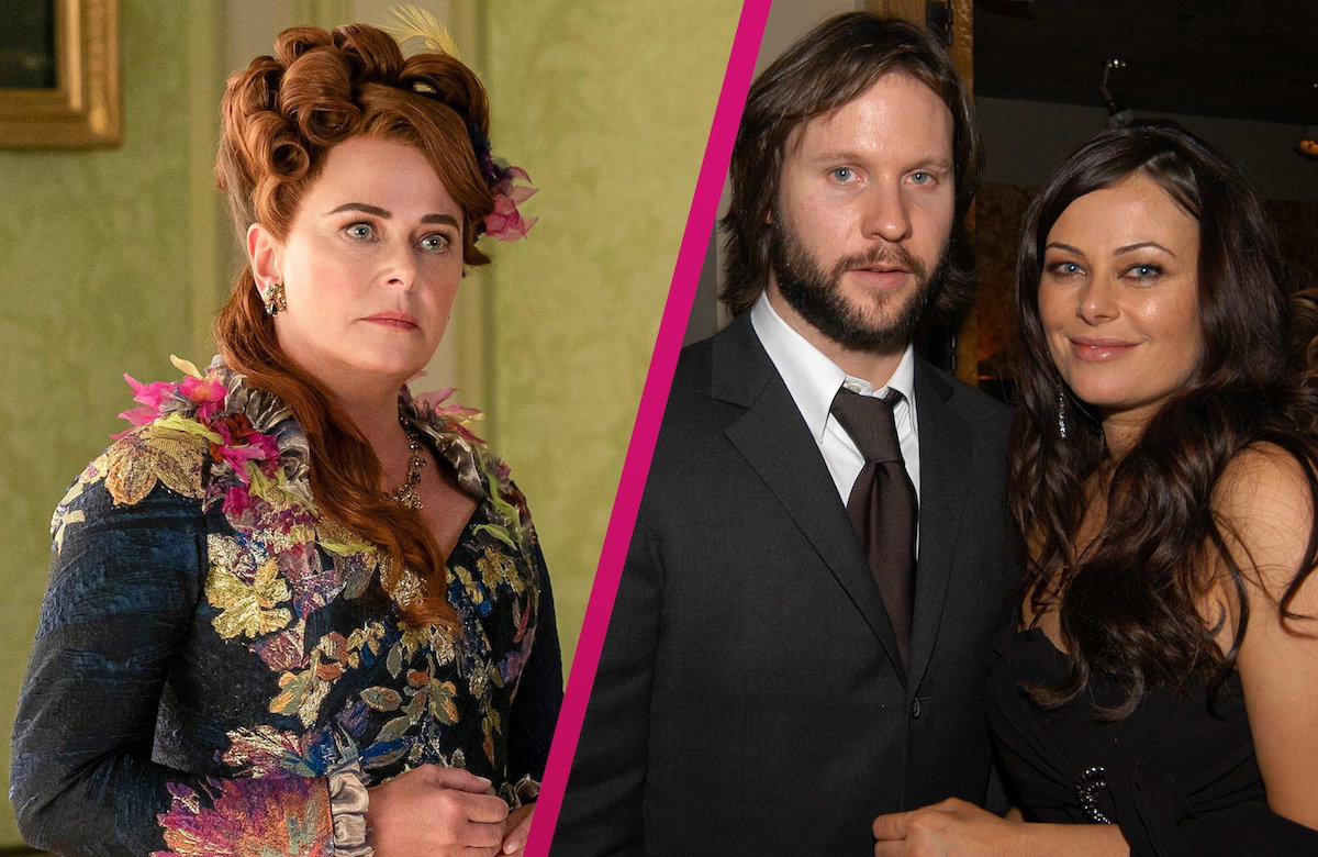 Collage Bridgerton Portia Fetherington, Polly Walker und Laurence Penry Jones