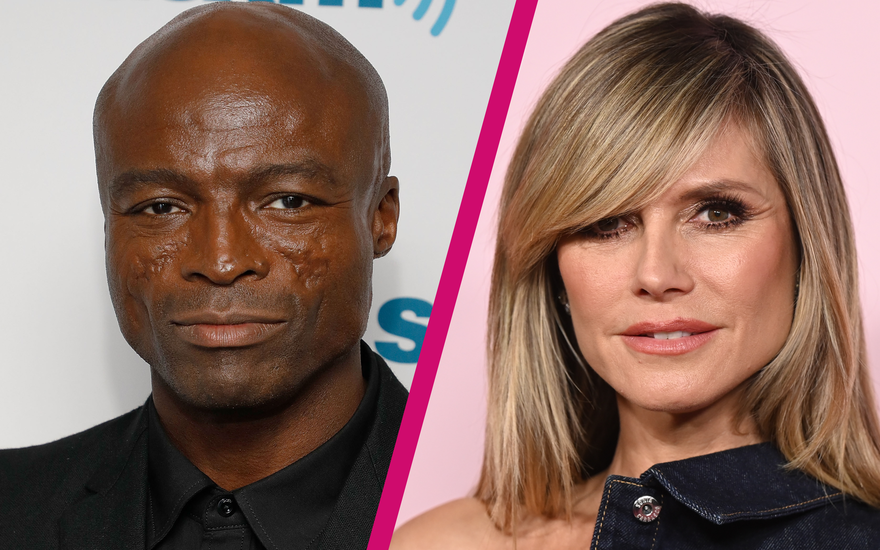 Heidi Klum und Seal mit Riss in der Mitte